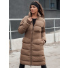 Dámska dlhá béžová prešívaná zimná bunda Fabwarm