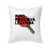 Ping Pongová legenda - Vankúš 50x50 - 50x50 - Vrátane výplne ( Biela )