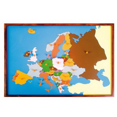 Montessori Puzzle Mapa Európy, 59 x 40 cm
