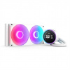 NZXT vodní chladič Kraken 280 ELITE RGB / 2x140mm RGB fan / 4-pin PWM / LCD disp. / 6 let / bílá RL-KR28E-W1
