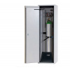 asecos Protipožiarna skriňa na plynové fľaše G90, 1 x 50 l fľaša, š 600 mm, ľavé dvere, sivá/žltá