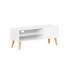 TV stolík – biely minimalistický dizajn, 120 × 40 × 49 cm