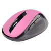 Myš C-TECH WLM-02, čierno-ružová, bezdrôtová, 1600DPI, 6 tlačidiel, USB nano prijímač WLM-02P C-Tech