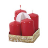 Adventné sviečky stupňovité lakované červené Ø4x6/7/8/9 cm 4 ks