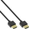 Kábel HDMI M/M 0.5m, Ultra High Speed+Eth, 4K@60Hz, HDMI 2.0, 18G, G pozl. kon., čierny, Slim