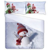 Gipetex Natural Dream 3D talianská obliečka 100% bavlna Pupazo di Neve - Snehuliak - 140x200 / 70x90 cm