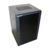 XtendLan 18U/600x600 stojanový, čierny, sklenené dvere, plný chrbát (ECO-18U-66-BLACK-S)