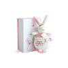 Doudou Plyšový růžový králíček hrající melodii 14 cm