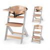 Kinderkraft Enock 2026 Wooden Grey detská jedálenská stolička drevená