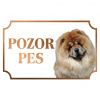 Čau Čau - Kovová tabuľka POZOR PES
