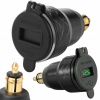 MOTOCYKLOVÁ NABÍJAČKA 2 x USB QC 3.0 DISPLEJ VOLTMETER DIN 12V-24V