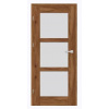 ERKADO SET Rámové dvere FORZÍTIA 4 presklené, fólia Greko Stredný Dub +zárubeň+kľučka ERK-FORZITIA4-GrekoStrednyDub