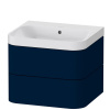 DURAVIT Happy D.2 Plus c-shaped závesná skrinka s nábytkovým umývadlom bez otvoru, 2 zásuvky, 575 x 490 x 480 mm, nočná modrá matná lakovaná, HP4345N9898