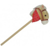 Teddies Kůň na tyči plyš 80cm na baterie se zvukem béžový v sáčku