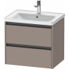 DURAVIT Ketho 2 závesná skrinka pod umývadlo, 2 zásuvky, 634 x 455 x 549 mm, bazalt matný, K25282043430000