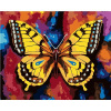 Maľovanie podľa čísel – Motýľ na farebnom pozadí, 80 × 100 cm, napnuté plátno na rám 8596530055075