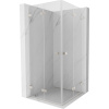 Mexen Lunar-F Duo, skladací sprchový kút 80 x 80 cm, 8mm číre sklo, oceľový profil, 836-080L-080P-97-00