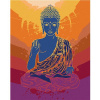 Diamondi Diamantové maľovanie BUDDHA NA ORANŽOVOM POZADIÍ vypnuté plátno na rám