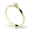 Zlatý zásnubný prsteň Danfil DF1907, žlté zlato s briliantom 52