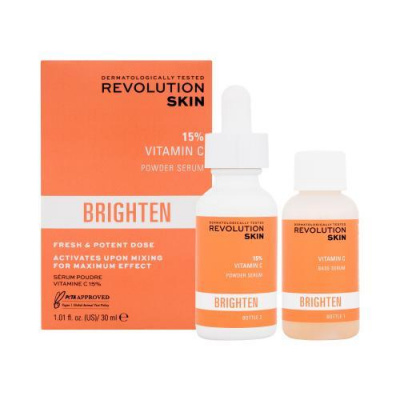Revolution Skincare Brighten 15% Vitamin C Powder Serum antioxidačné a rozjasňujúce dvojzložkové pleťové sérum 30 ml pre ženy