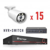 Techage IP – 15 kamerový set 8 MP BULLET-WLI + SWITCH