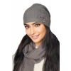 Kamea Grafitová elegantná dámska čiapka s motýlikmi Kamea Maram, Veľkosť uni, Farba grafitová (odt. tmavošedej)