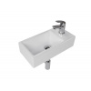 Swiss aqua technologies Koupelnový set pravého závěsného umývátka Brevis 40,5 cm, pákové baterie, sifonu, průtočné zátky a roháčků KSETBRE2P