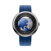 Strieborné pánske hodinky CIGA Design s gumovým opaskom U Blue Planet Titanum 46MM Automatic