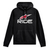 mikina RIDE HOODIE 4, ALPINESTARS (čierna/biela/červená) Veľkosť: M