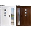 Dvojkrídlové vonkajšie dvere plastové Soft Ella+Sklo Nisip, Zlatý dub/Biela, 150x200 cm, ľavé
