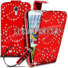 Kožený obal Samsung Galaxy S IV – Diamond Flip – červená