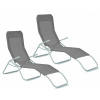 Aga 2 x Záhradné lehátko SIESTA Sivé