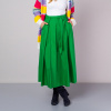 Dámska sukňa zelenej farby s hladkým vzorom 14295