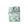 POSTEĽNÁ BIELIZEŇ PRE 2 OSOBY ZELENÁ SIVÁ SÚPRAVA POSTEĽNEJ BIELIZNE S VZOROM LISTOV 240 x 220