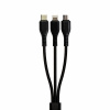 Kábel Jellico USB - USB typ C / microUSB / Lightning 1,2 m čierny