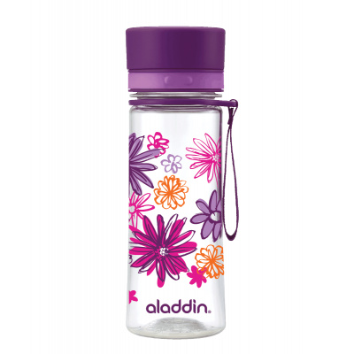 Transparent Water Bottle With Patterns Blue 350 ml Graphics Aveo  10-01101-092 ALADDIN