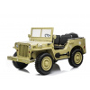 Mamido Mamido Detský elektrický Jeep Willys 24V 4x4 trojmiestny béžový