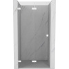 Mexen, Mexen Lunar-F skladacie ľavé sprchové dvere 75 cm, priehľadné, biele - 836-075-000-20-00-L