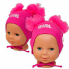 Bavlnená čiapočka na zaväzovanie Baby Nellys s mašličkami Tutu - tm. ružová 80-86 (12-18m)