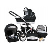 Kombinovaný kočík Raf-pol Largo -čierná, biela + bodky (3-kombinácia)