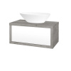 Dreja Umývadlová skriňa STORM SZZ 80 (umývadlo Triumph) - D01 Betón / L01 Biela vysoký lesk
