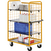 Profesionálny regálový a policový vozík ,3 poschodové police a 3 mriežkové steny
