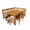Rustikálny Jedálenský set MEXICANA BAX25P pravé prevedenie Barevné provedení: Lak - kaštan, Rozměr stolu: 140 x 80 cm