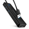 AXAGON HUE-C2A, 4× USB 5Gbps TRAVEL hub, 2× USB-A + 2× USB-C, USB-C napájanie, 19 cm USB-A kábel HUE-C2A