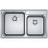 FRANKE Logica BCX 220-38-32 nerezový dvojdrez, horná montáž/do roviny, 790 x 480 mm, 127.0738.579