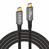 Kábel PAWONIK USB typ C - USB typ C 2 m sivý