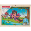 Dřevěné puzzle Víly a jednorožci 4x12 dílků