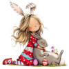 DTF nažehľovačka DTF transfer/nažehľovačka Dievčatko so zajkom 12 Rozmer: A4