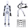 Dummy T13 kĺbová pohyblivá hračka 3D tlačená figurína pre domácich majstrov v bielej farbe (figurína T13 kĺbová pohyblivá hračka 3D tlačené figuríny diy bábika biela)