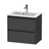 Duravit Ketho.2 Umývadlová skrinka, 55x61x39 cm, 2 zásuvky, grafit mat K25255049490000